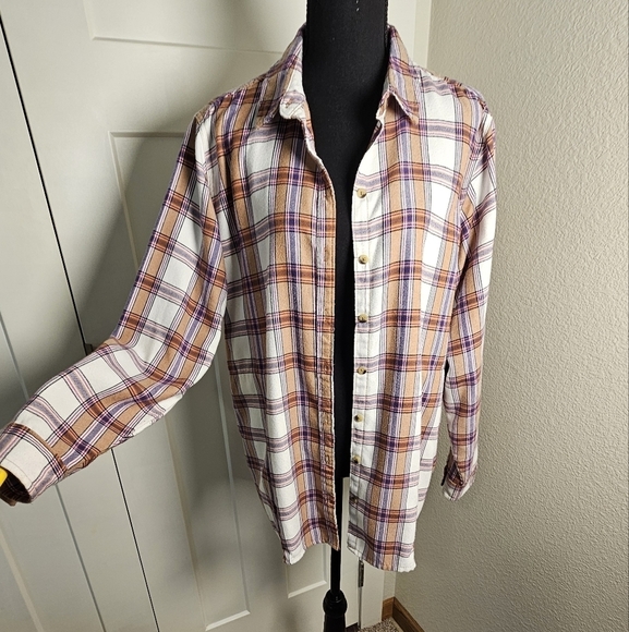 Jach's Girlfriend New York Button Up Mid-Weight Flannel Large - Picture 2 of 7